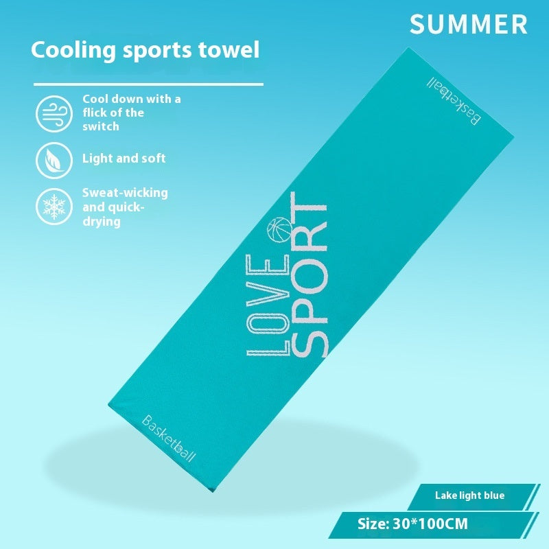 Lake Light Blue Outdoor Sports Sweat-absorbent Breathable Towel