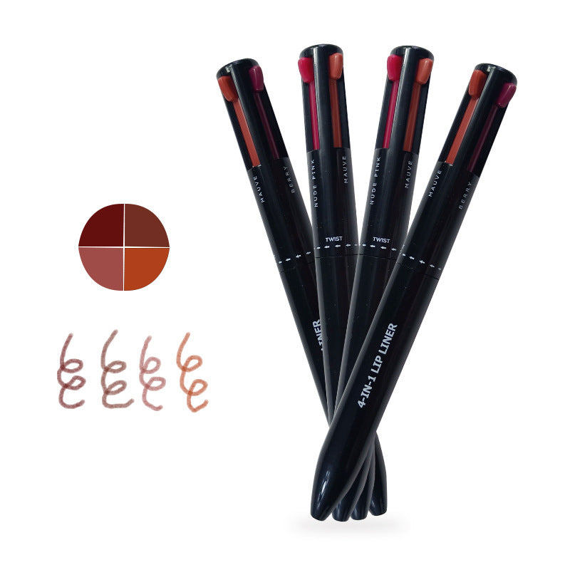 Four 4 In 1 Makeup Waterproof Long Lasting Lipliner Pencils