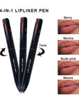 4 In 1 Makeup Waterproof Long Lasting Lipliner Pencil with Lips