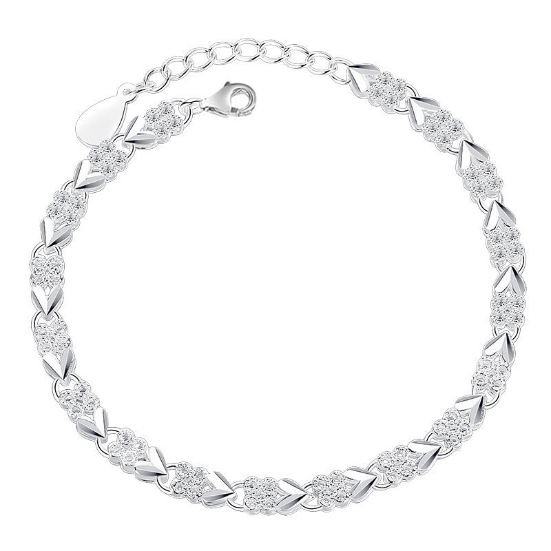 Sterling Silver XO Bracelet for Women in love shaped