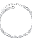 Sterling Silver XO Bracelet for Women in love shaped