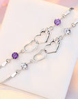 Two Amethyst Love Links Bracelets