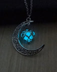 Blue Glowing Silver Plated Necklace Pendant