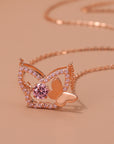 Beautiful Butterfly Chain Necklace in Purple Background