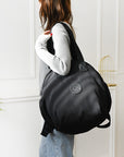 Black Round Bags Women Fashion Large Capacity Multifunctional Backpack Shoulder Bag Handbag