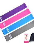 Four colored Fitness Sealing Elastic Resistance Bands with bags