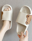 Girl holding Cute Bear Slippers Summer Beach Shoes