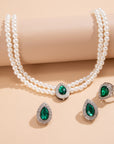 Ornament Multi-layer Necklace Ring Earrings Suit