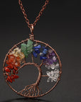 Tree of Life Nature Necklace for Women in Grey Background