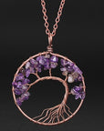 Purple Pendant of Tree of Life Nature Necklace