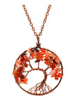 Red Pendant of Tree of Life Nature Necklace