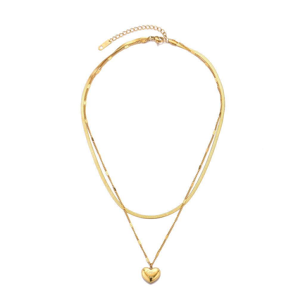 Luxury Love Necklace Gold for Women with chain