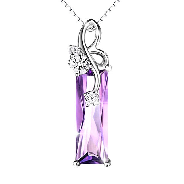 Beautiful Purple Amethyst Necklace for Women in white background