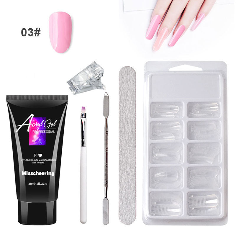 Quick Model Painless Crystal Gel Set with Primer - Deep Pink Nails