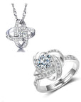 925 Sterling Silver Forever Heart Necklace and rings