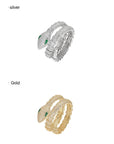 Silver and Gold colored Vintage Green Eyed Snake Bracelets