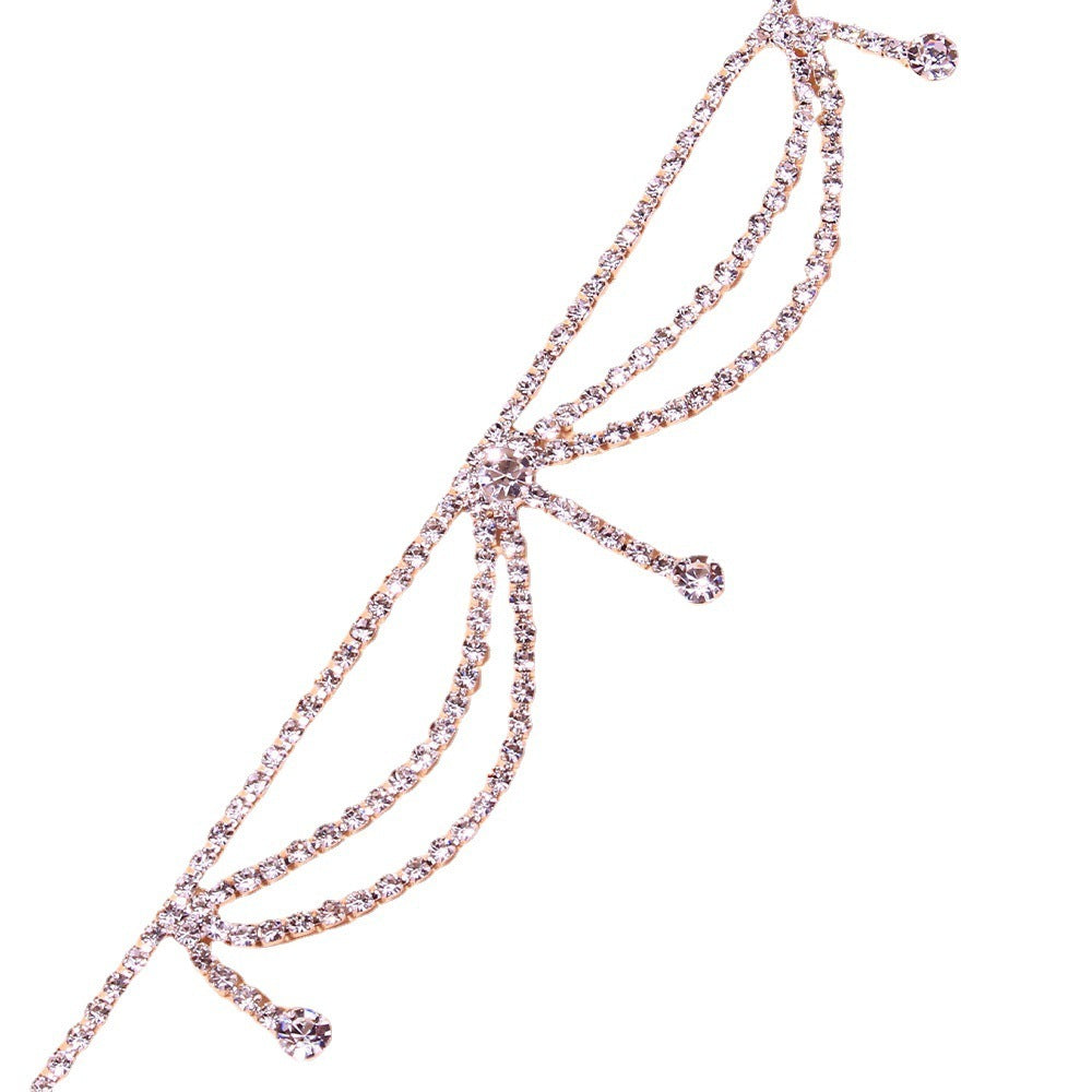 Rhinestone Layered Anklet for Women in white back ground