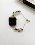 Fashion Casual Classic Style Leather Fabric Pearl Chain