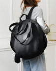 Black Round Bags Women Fashion Large Capacity Multifunctional Backpack Shoulder Bag Handbag