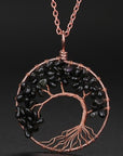 Black Pendant of Tree of Life Nature Necklace