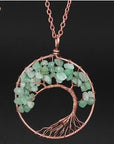 Light Green Pendant of Tree of Life Nature Necklace