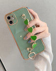 Luxury Electroplating Love Chain Wrist Bracelet Mobile Phone Case