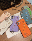 Luxury Electroplating Love Chain Wrist Bracelet Mobile Phone Case