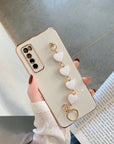 Luxury Electroplating Love Chain Wrist Bracelet Mobile Phone Case