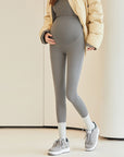 Fleece-lined High-waist Belly Supporting Pants Casual Thick Autumn And Winter New Shark Maternity Pants