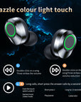 YD03 Wireless Bluetooth Headset TWS Large Screen Smart Digital Display In Ear Breathing Light