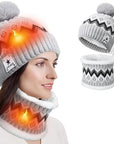 USB Electric Heating Keep Warm And Emit Heat Knitted Hat Scarf Gloves