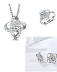 925 Sterling Silver Forever Heart Necklace with ring and earring