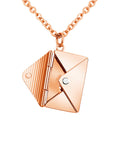 Rose Gold colored Love Letter Envelope Necklace pendant