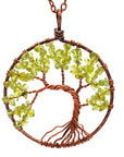 Green Leaf Pendant of Tree of Life Nature Necklace