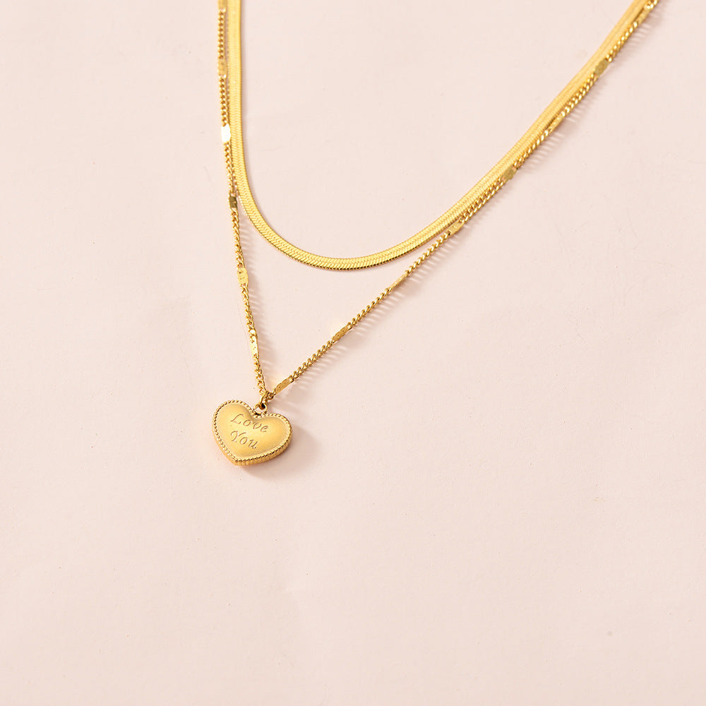 Pendant of Luxury Love Necklace Gold