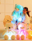 Creative Light Up LED Teddy Bear Stuffed Animals Plush Toy Colorful Glowing Gift For Kids Pillow