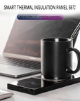 2 In 1 Heating Mug Cup Warmer Electric Wireless Charger For Home Office Coffee Milk