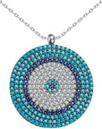 Pendant of Turquoise Sterling Silver Sweater Necklace