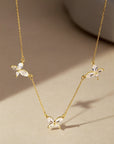 Gold chained S925 Sterling Silver Butterfly Necklace