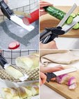 Stainless Steel Scissors Multifunctional Scissors Cutting Machine 2 In 1 Cutting Board Utility Knife