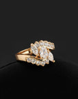 8k real gold plated white gold zircon crystal ring