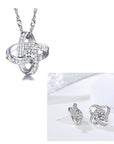 925 Sterling Silver Forever Heart Necklace and earrings