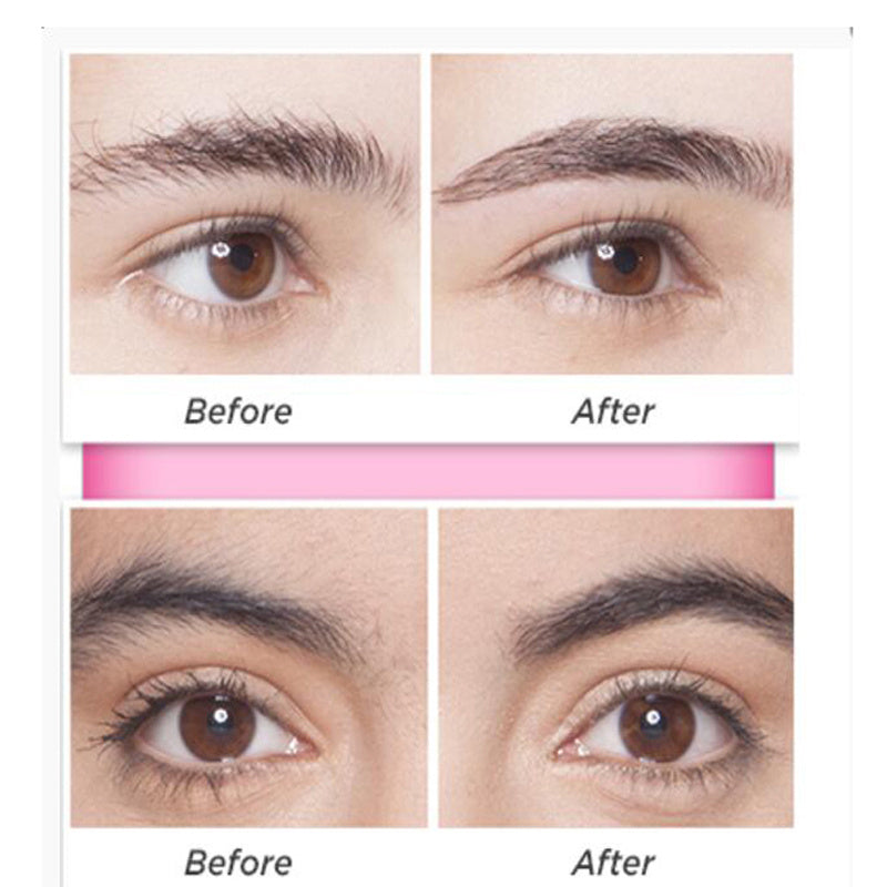 Before after effect of using Flawlessly Brows Electric Eyebrow Remover