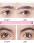 Before after effect of using Flawlessly Brows Electric Eyebrow Remover