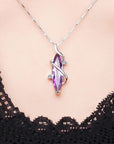 Beautiful Purple Amethyst Necklace for Women with Black top