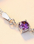 Pendant of Amethyst Love Links Bracelet