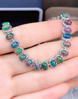 Natural Black Opal Bracelet for Female in woman's palm