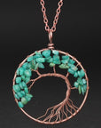 Emerald Pendant of Tree of Life Nature Necklace