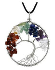 Multi Colored Pendant of Tree of Life Nature Necklace