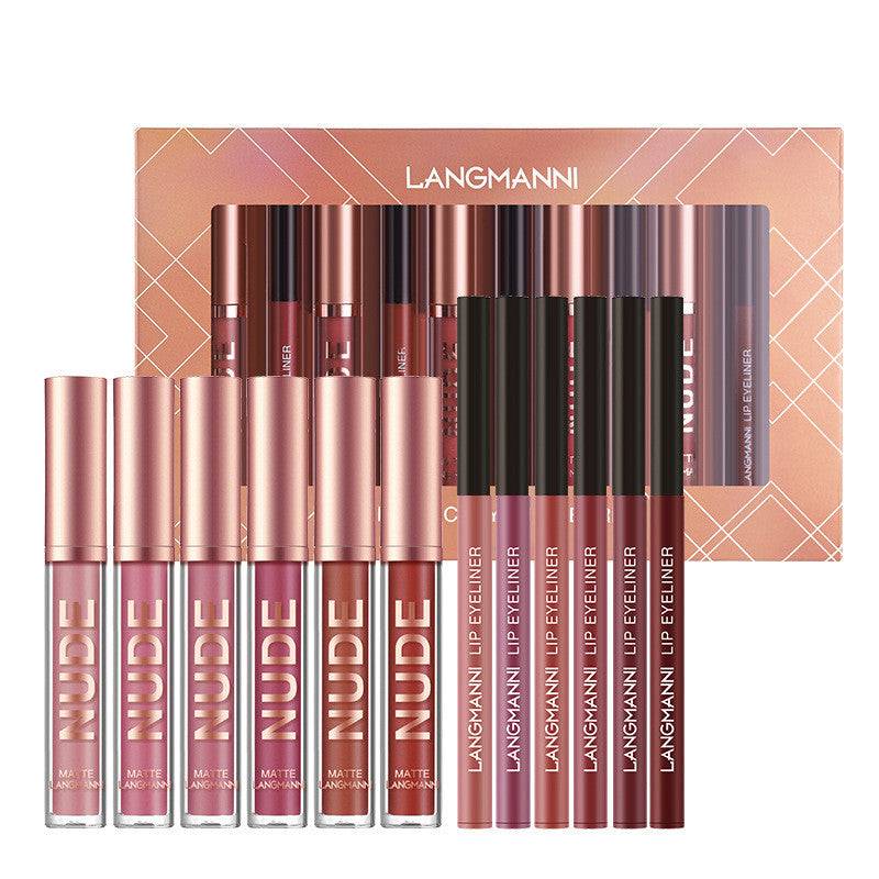 6-Piece Lip Liner and Liquid Lipstick Set with Box